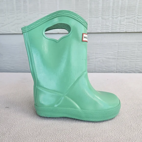 Hunter Classic Pull On Rain Boots Toddler Girl SZ 7 US Green Mint Waterproof - Picture 2 of 12